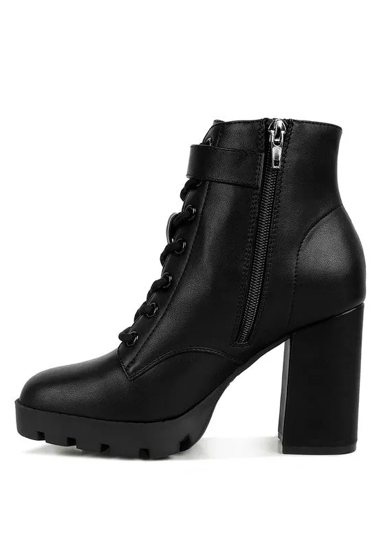 Grahams Faux Leather Lace Up Boots