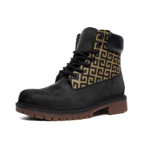 Greek Key Accented Casual Leather Lightweight boots TB