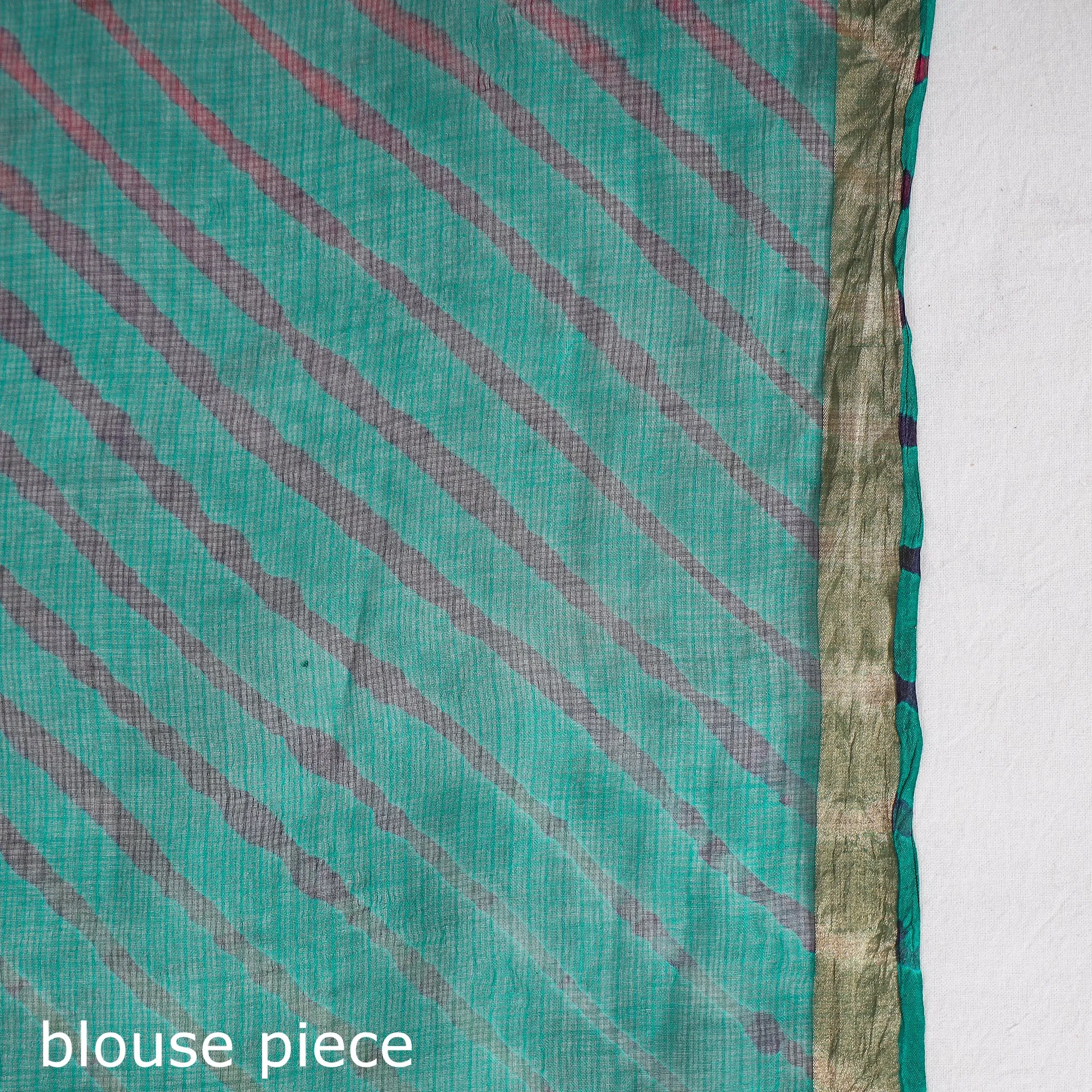 Green - Leheriya Tie-Dye Kota Doria Silk Saree