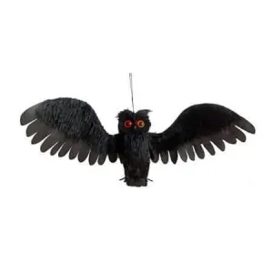 Halloween Decoration Prop - 28" Animated Black Sonic Light-Up Owl