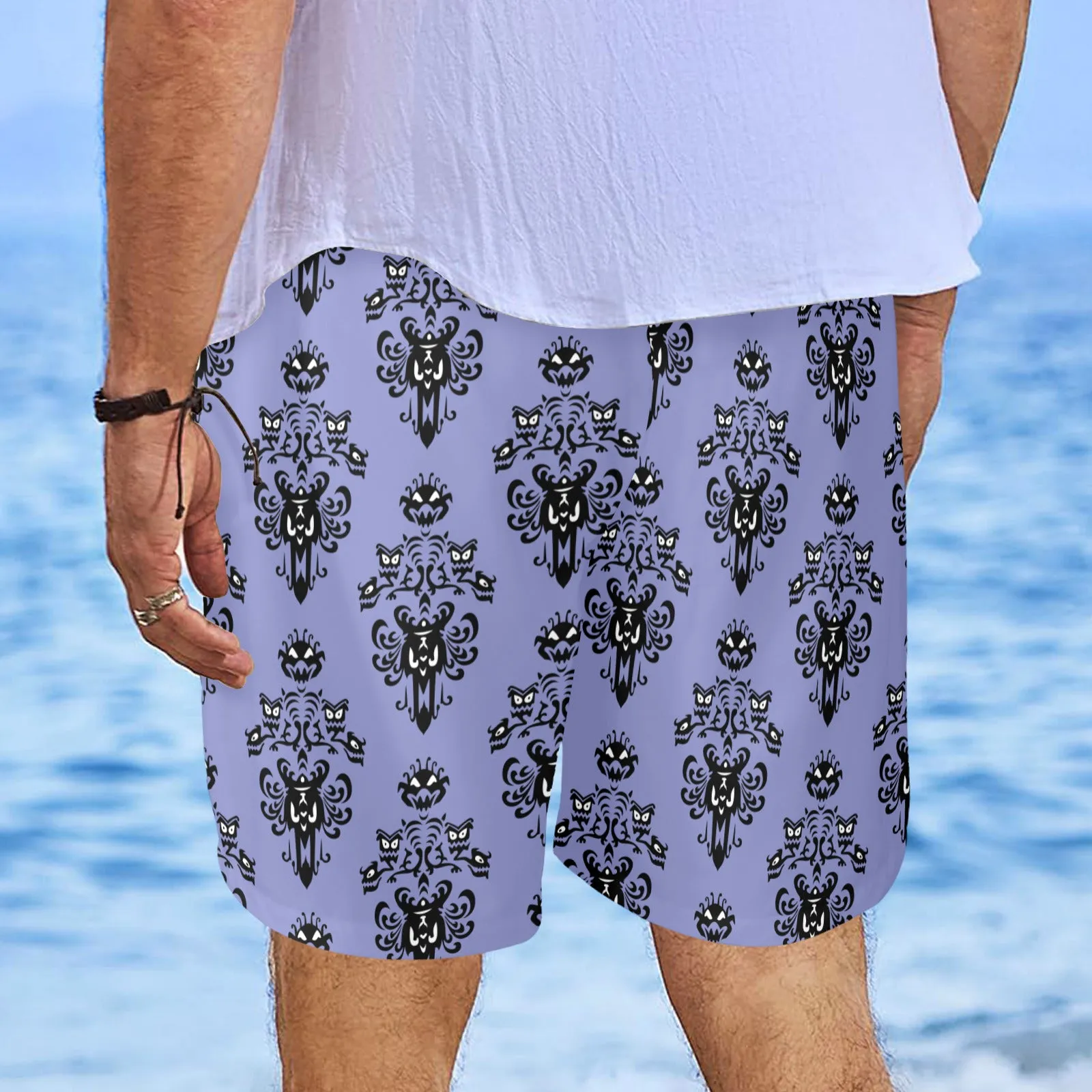 Haunted Mansion Wallpaper Men's Swim Trunks Swimsuit