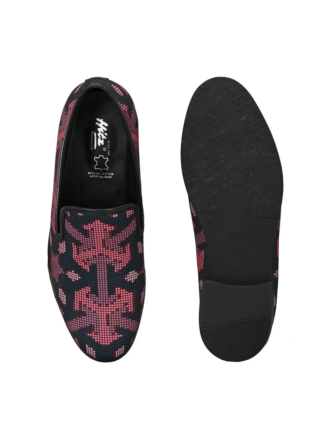 Hitz Men's Red Slip-On Ethnic Wear Shoes