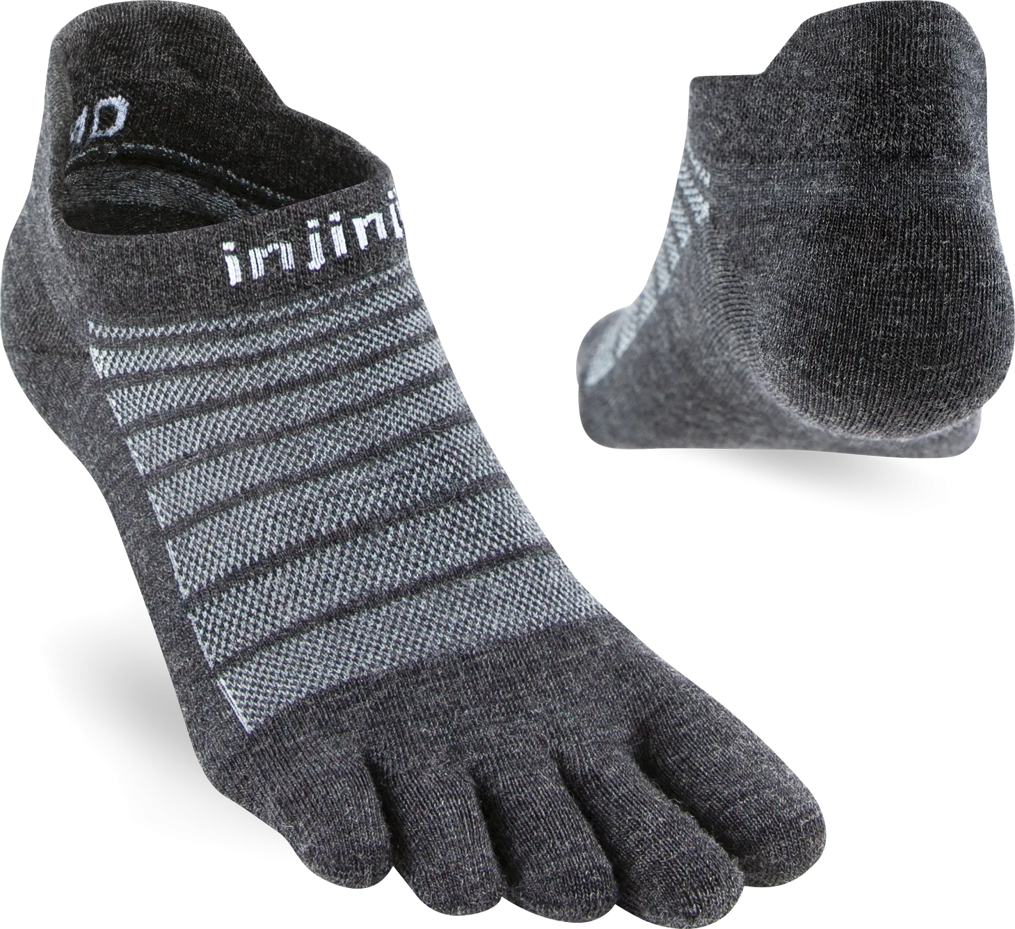 Injinji Men&#x27;s Run Lightweight No-Show Wool Slate | Buy Injinji Men&#x27;s Run Lightweight No-Show Wool Slate here | Outnorth