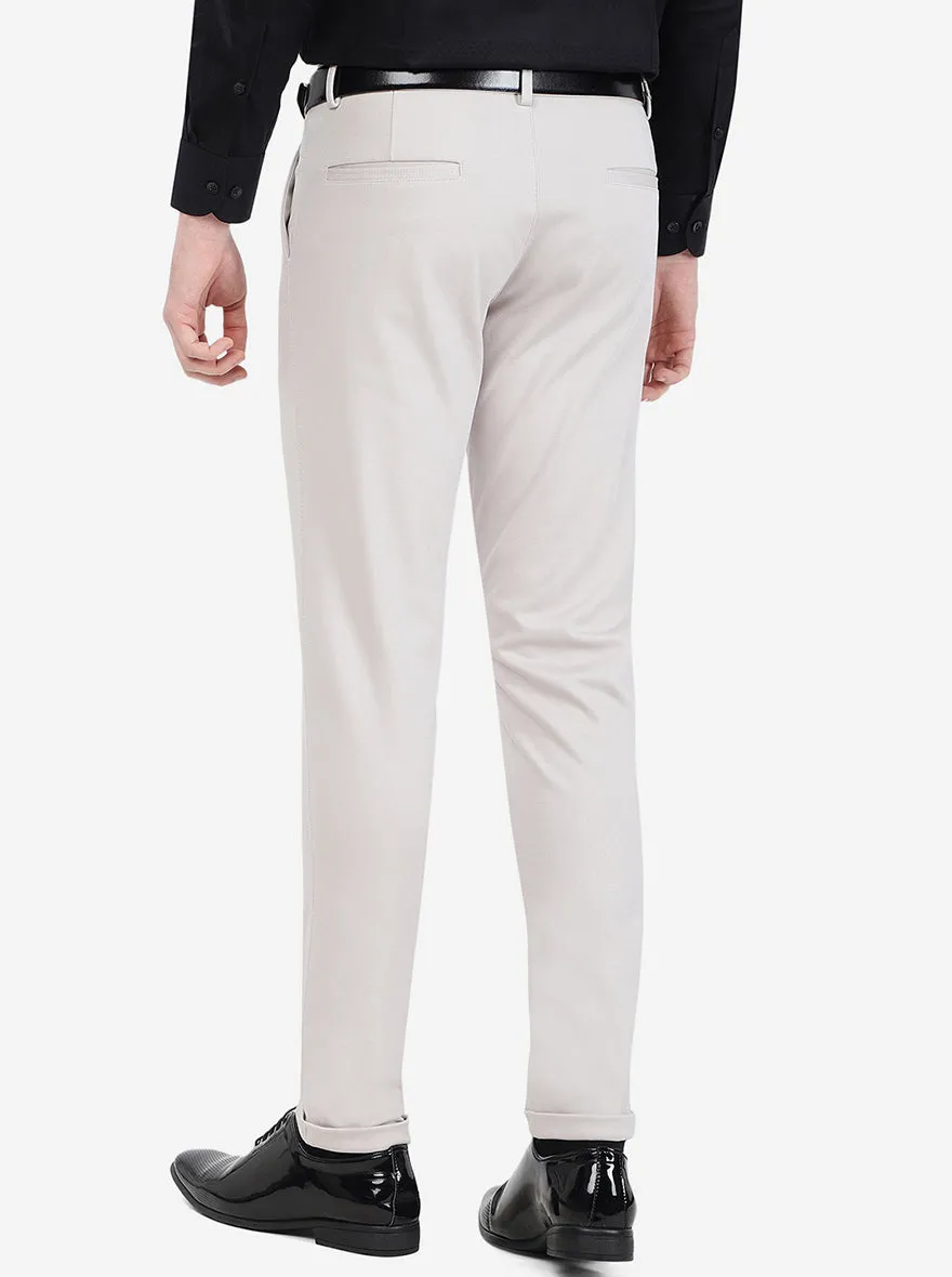 Ivory Solid Slim Fit Club Wear Trouser | JB Studio