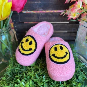 Just Smiley Face Kids Plush Slippers