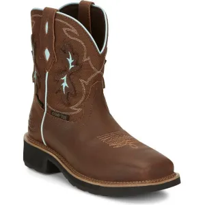 Justin Women's Chisel 8" Nano Comp Toe Western Work Boot -Brown- GY9960