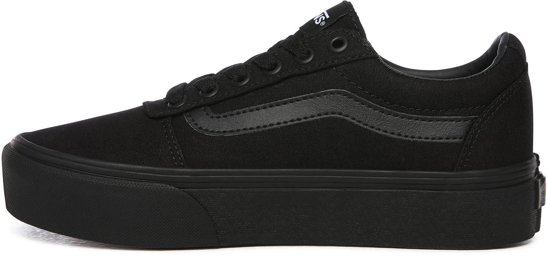 Ladies Vans Platform All Black Vans Ward Old Skool Styling School Shoes