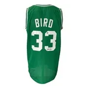 Larry Bird Signed Custom Green Pro-Style Basketball Jersey Bird JSA ITP