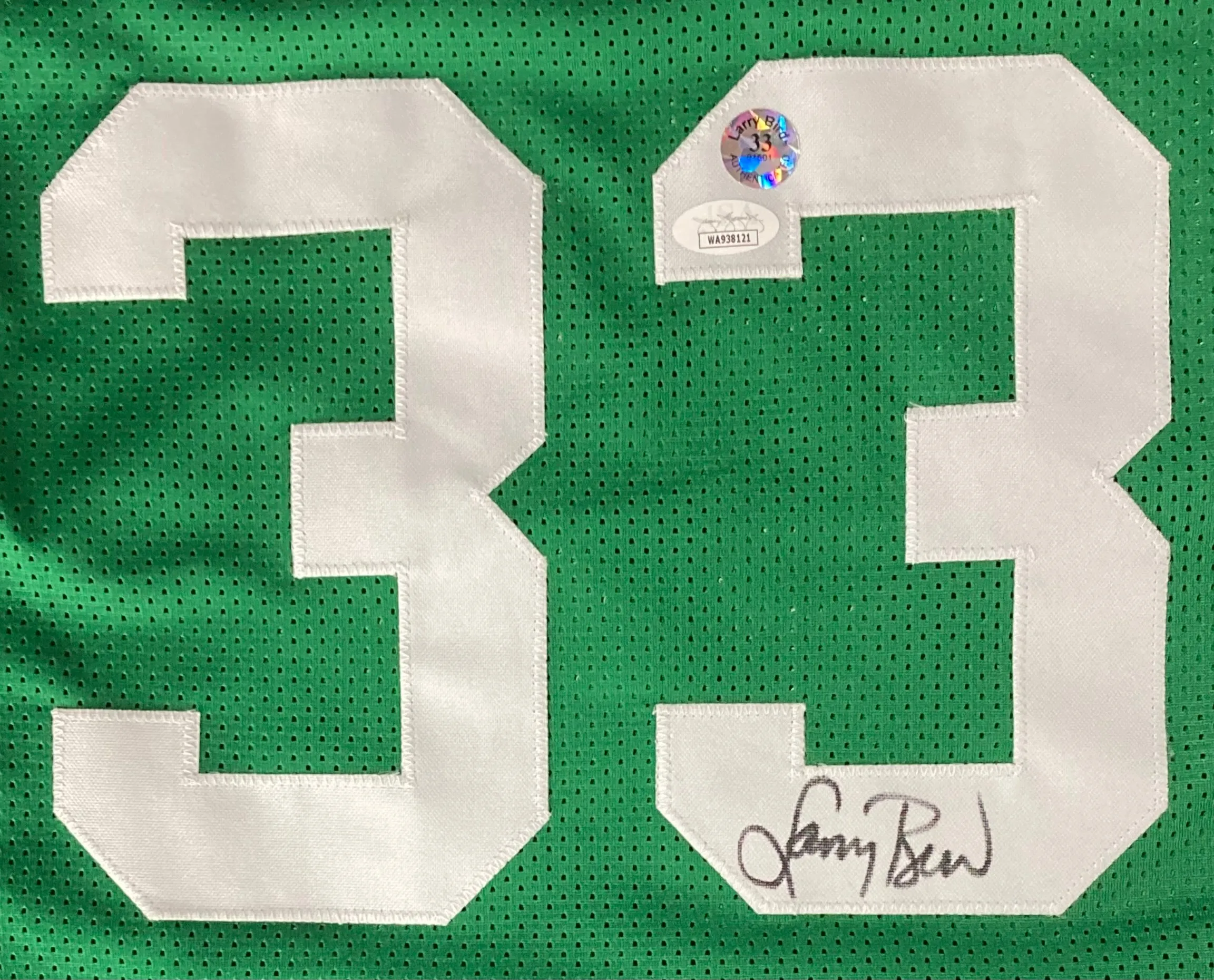 Larry Bird Signed Custom Green Pro-Style Basketball Jersey Bird JSA ITP