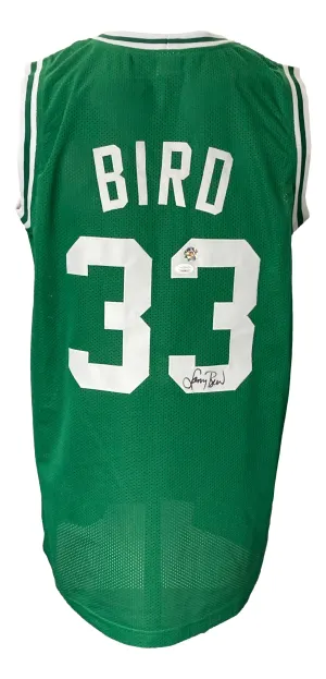 Larry Bird Signed Custom Green Pro-Style Basketball Jersey Bird JSA ITP