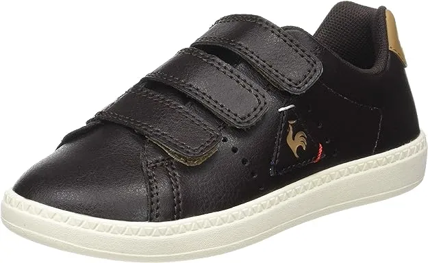 Le Coq Sportif scarpa da bambino con strappo in pelle Courtone 1720116 marrone