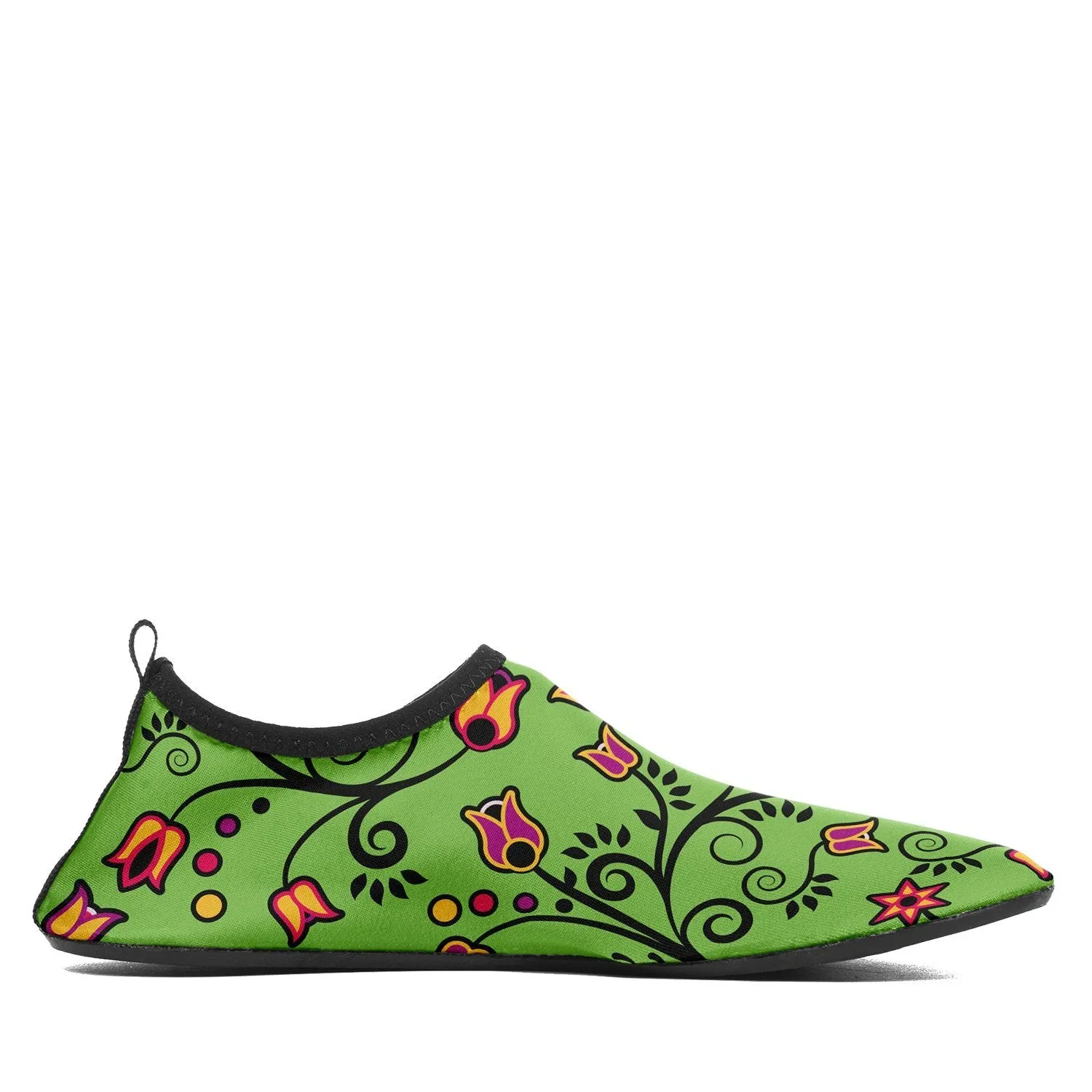 LightGreen Yellow Star Kid's Sockamoccs Slip On Shoes