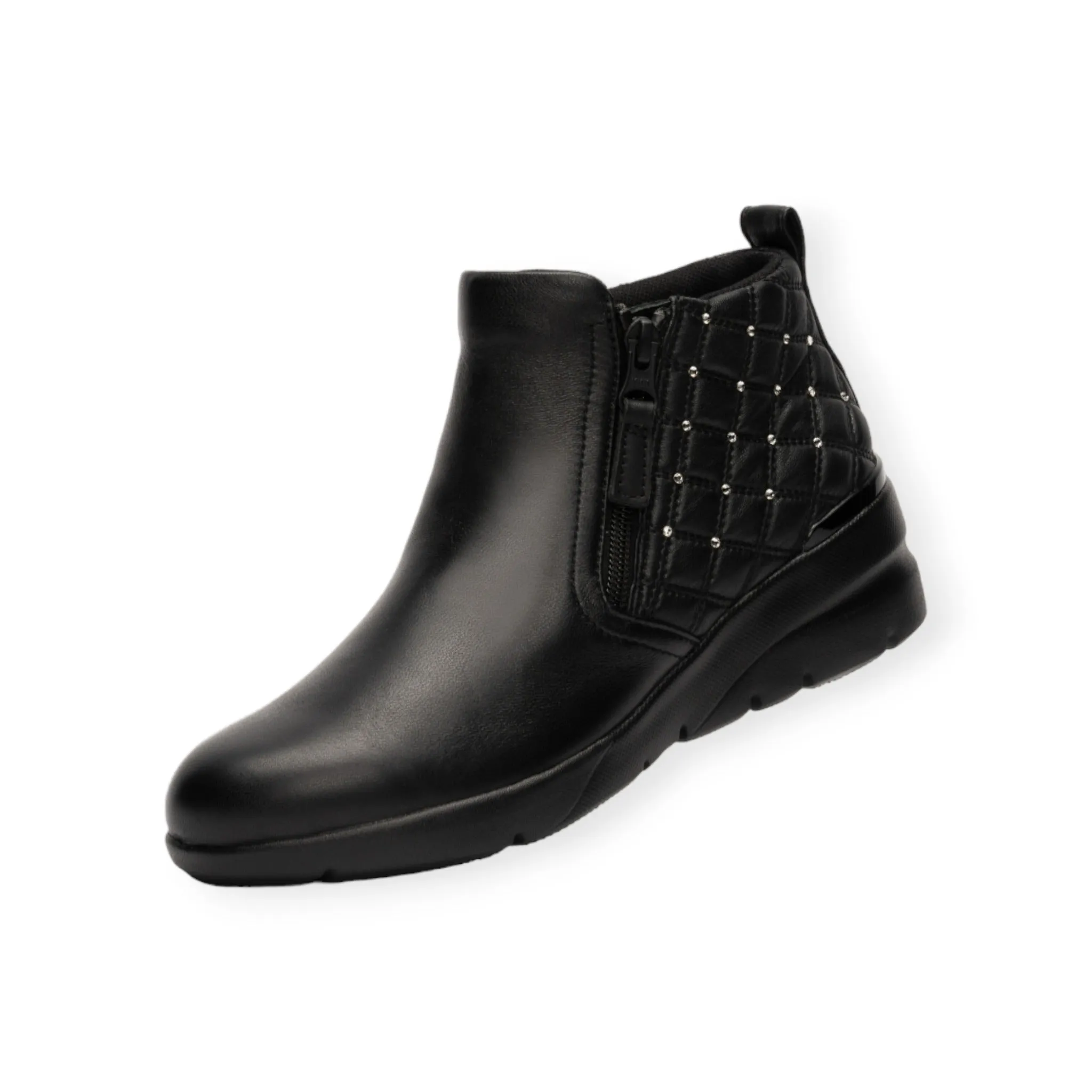 Lightweight Soft Sheepskin quilted design boots with Swarovski crystal glass decoration #FJ104