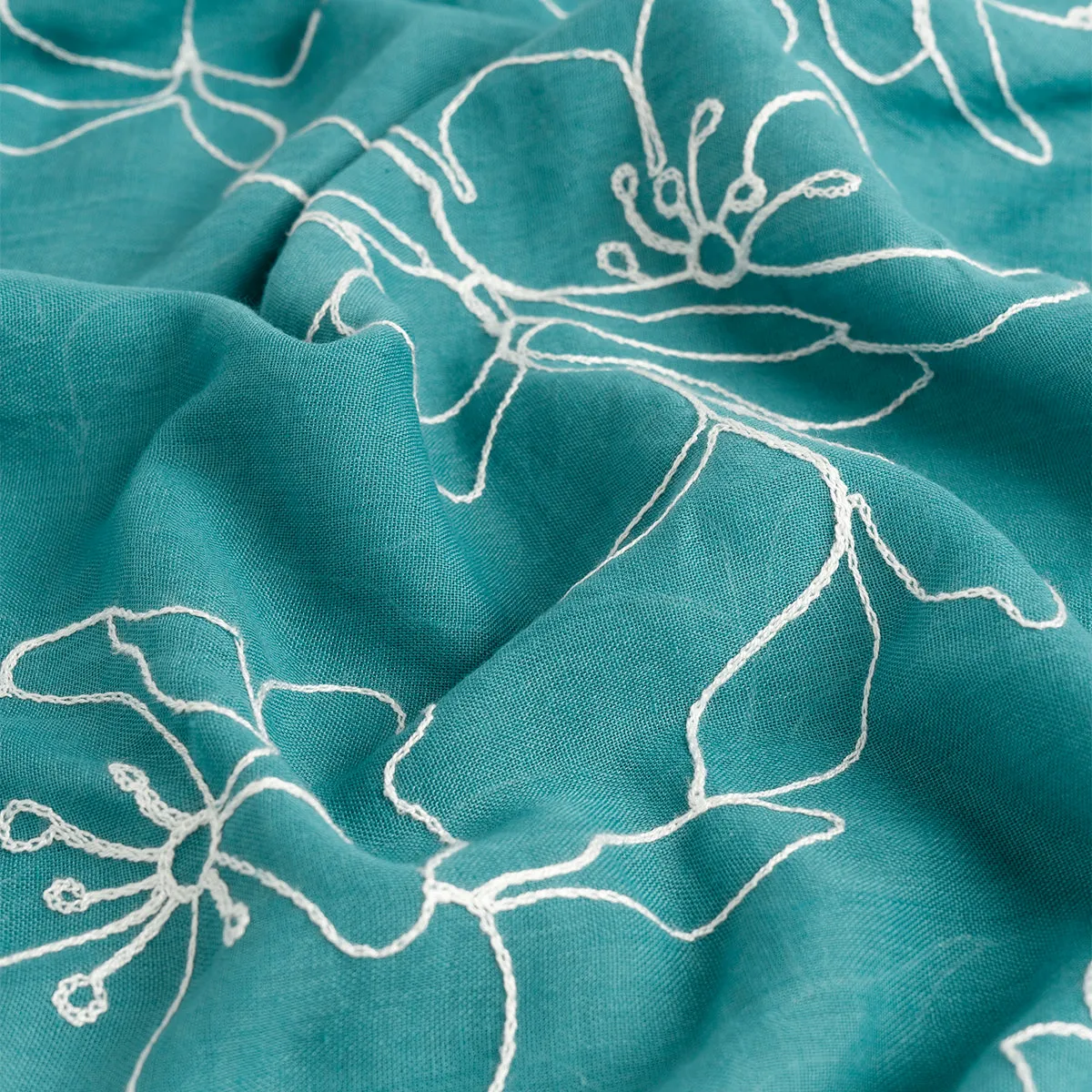 Lily Embroidered Hijab - Teal