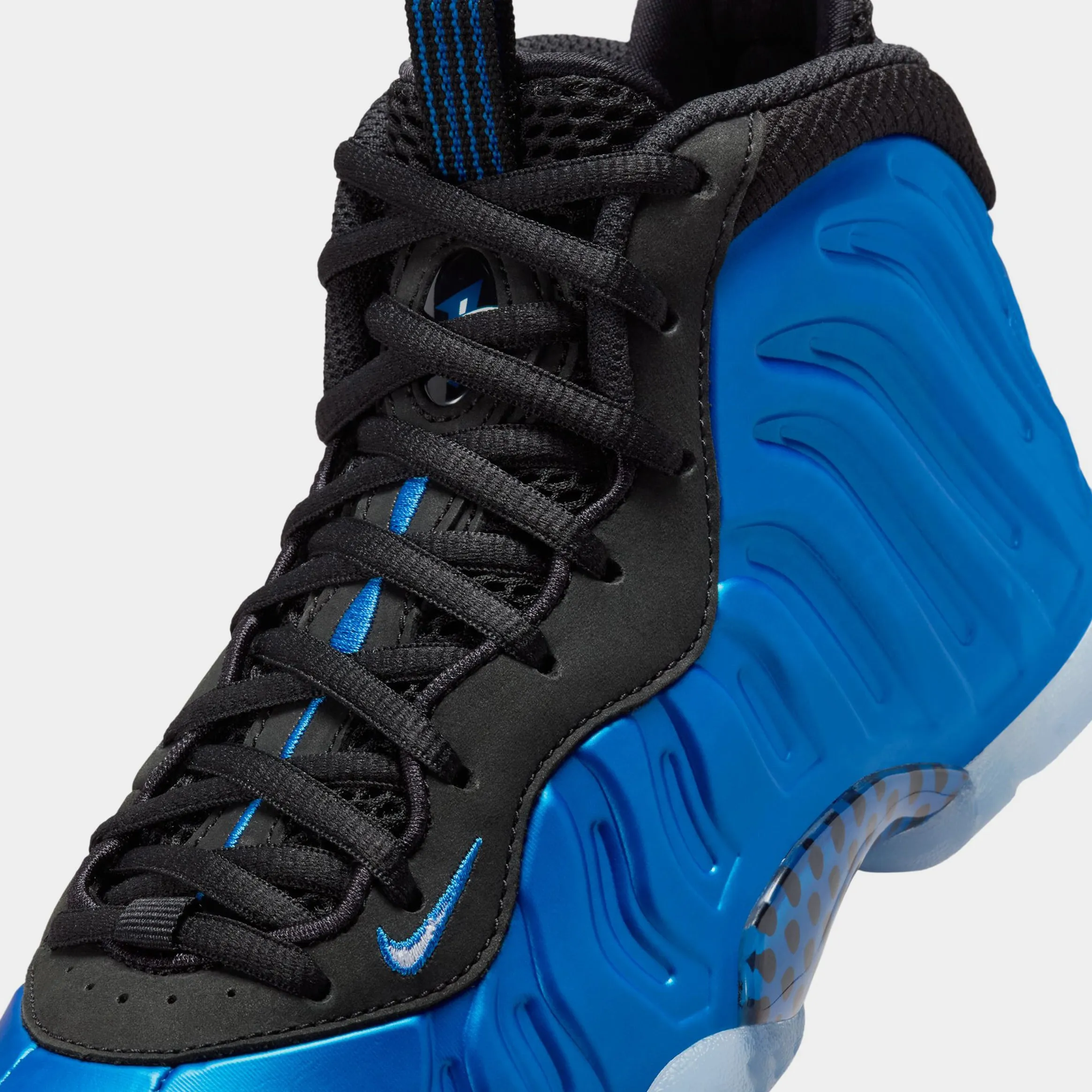 Little Posite One International Blue Grade School Lifestyle Shoes (Neon Royal/White/Black/Clear) Free Shipping