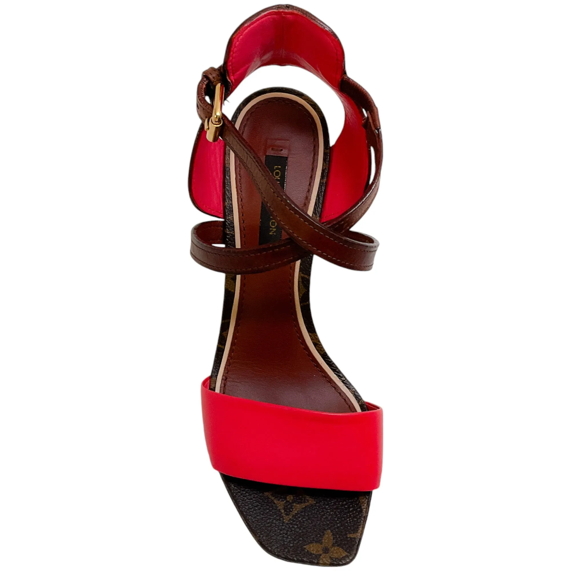 Louis Vuitton Mono Coral Stacked Heel Sandals