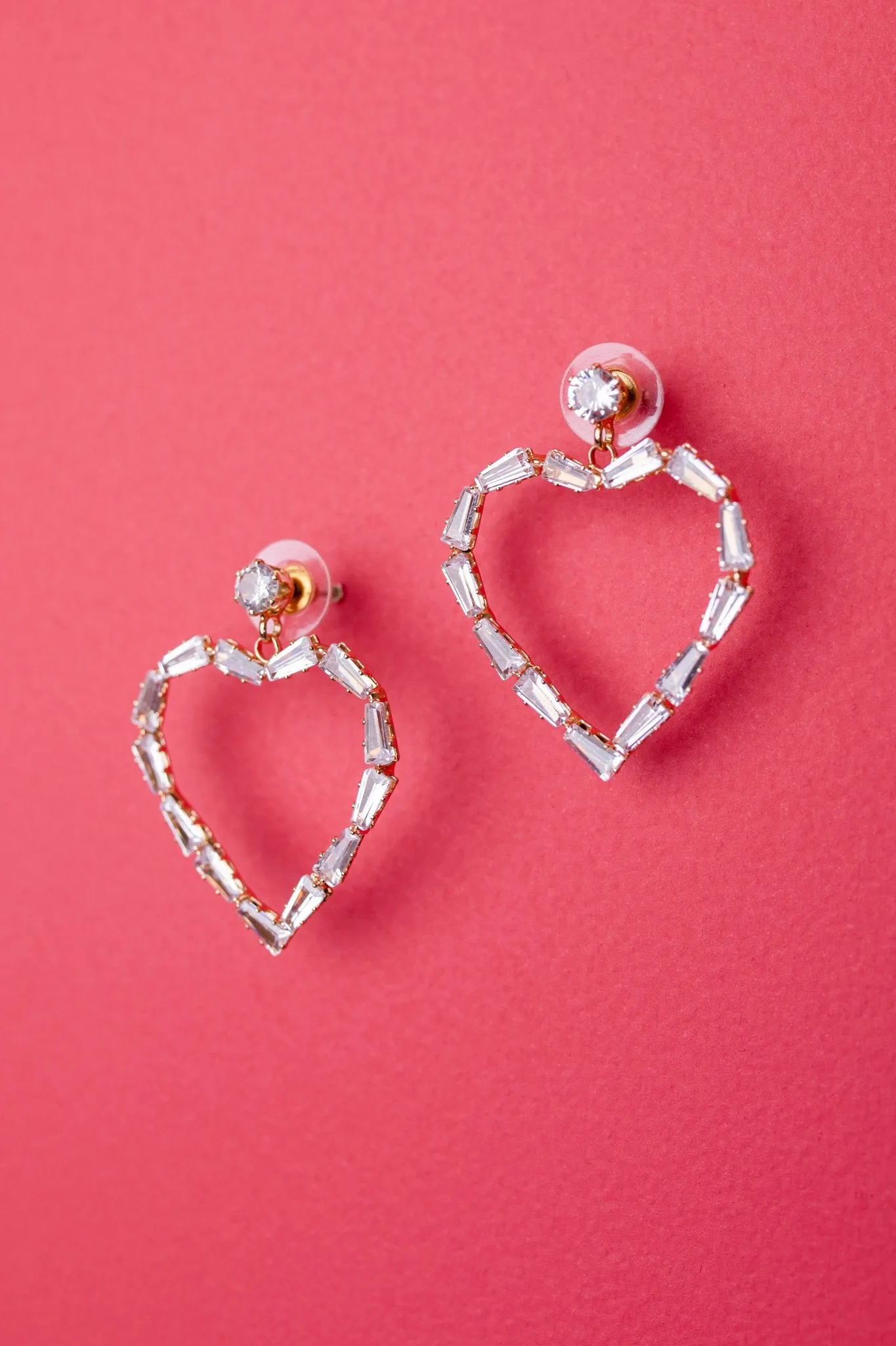 Love Me With Diamonds Heart Hoops