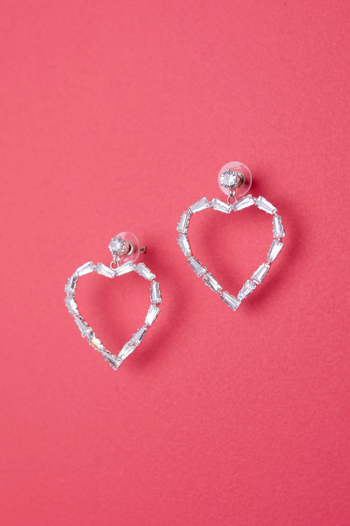 Love Me With Diamonds Heart Hoops