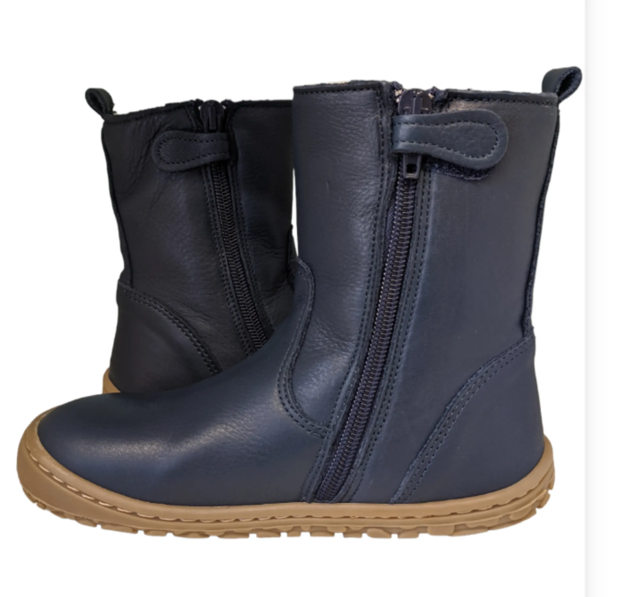 Lurchi Nessa Navy Leather  Barefoot Junior Girls Boots