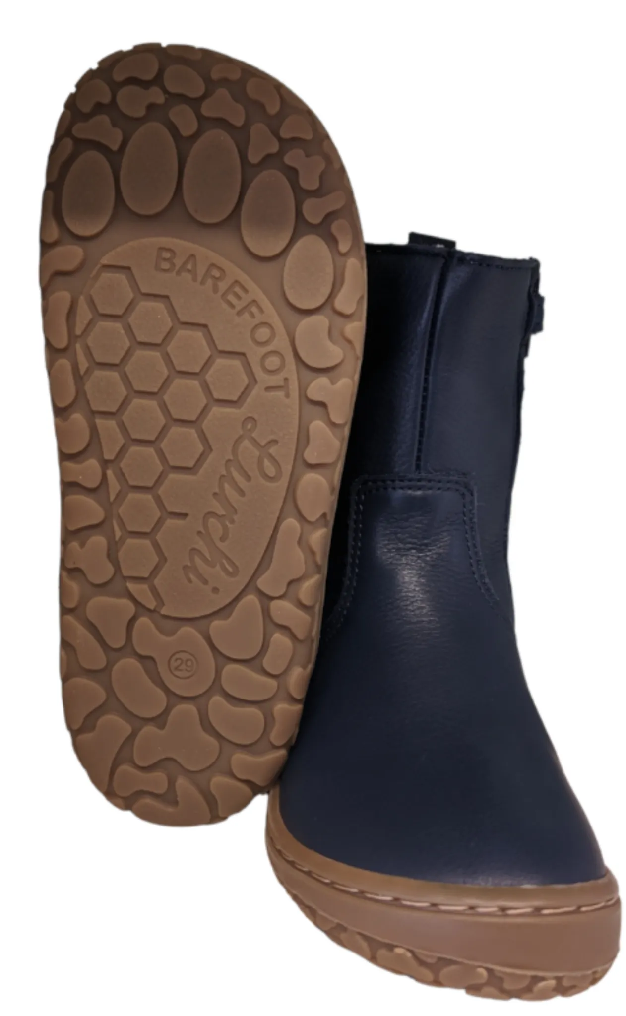 Lurchi Nessa Navy Leather  Barefoot Junior Girls Boots