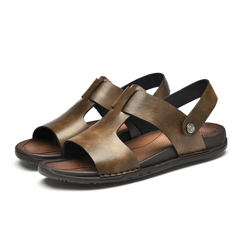 LuxeLeather  Summer Chic Buckle Sandals