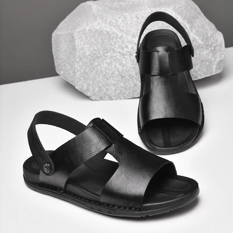 LuxeLeather  Summer Chic Buckle Sandals