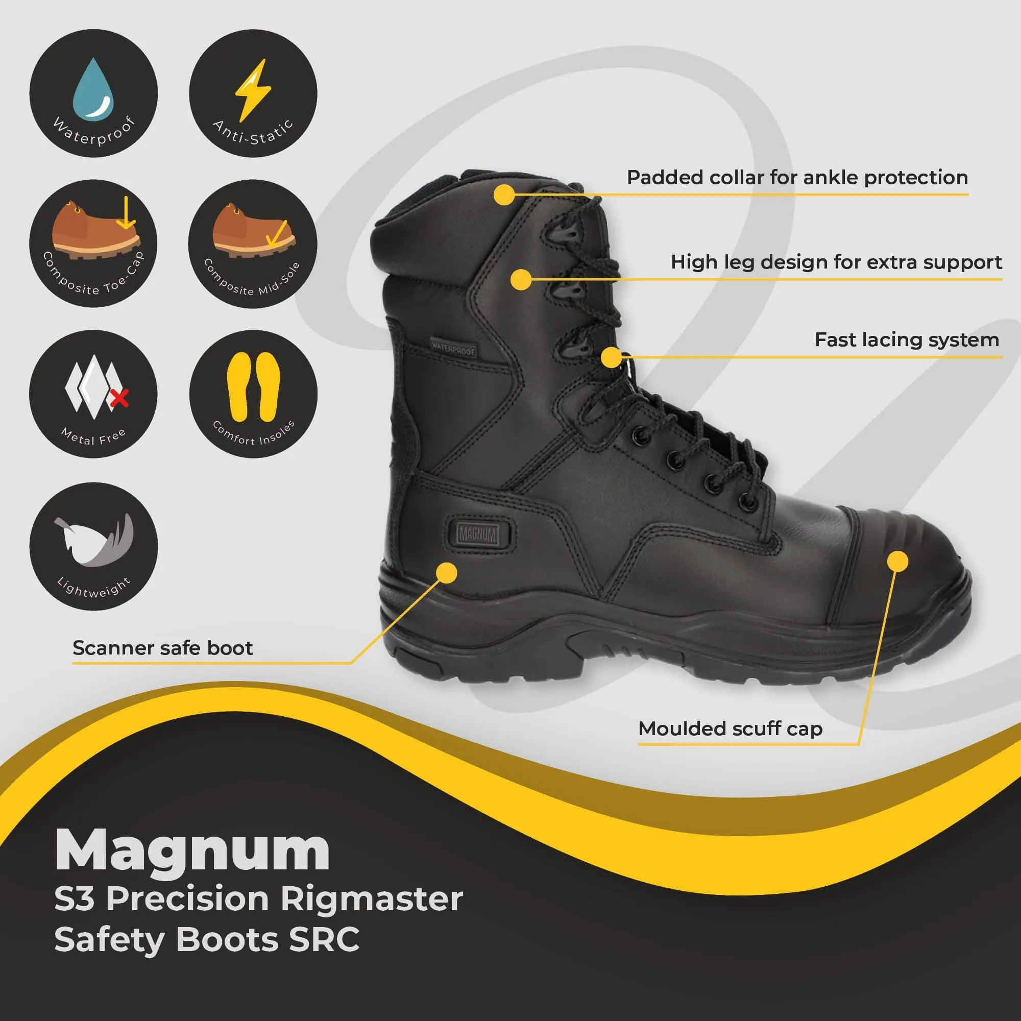 Magnum Precision Rigmaster S3 SRC Safety Boot S3