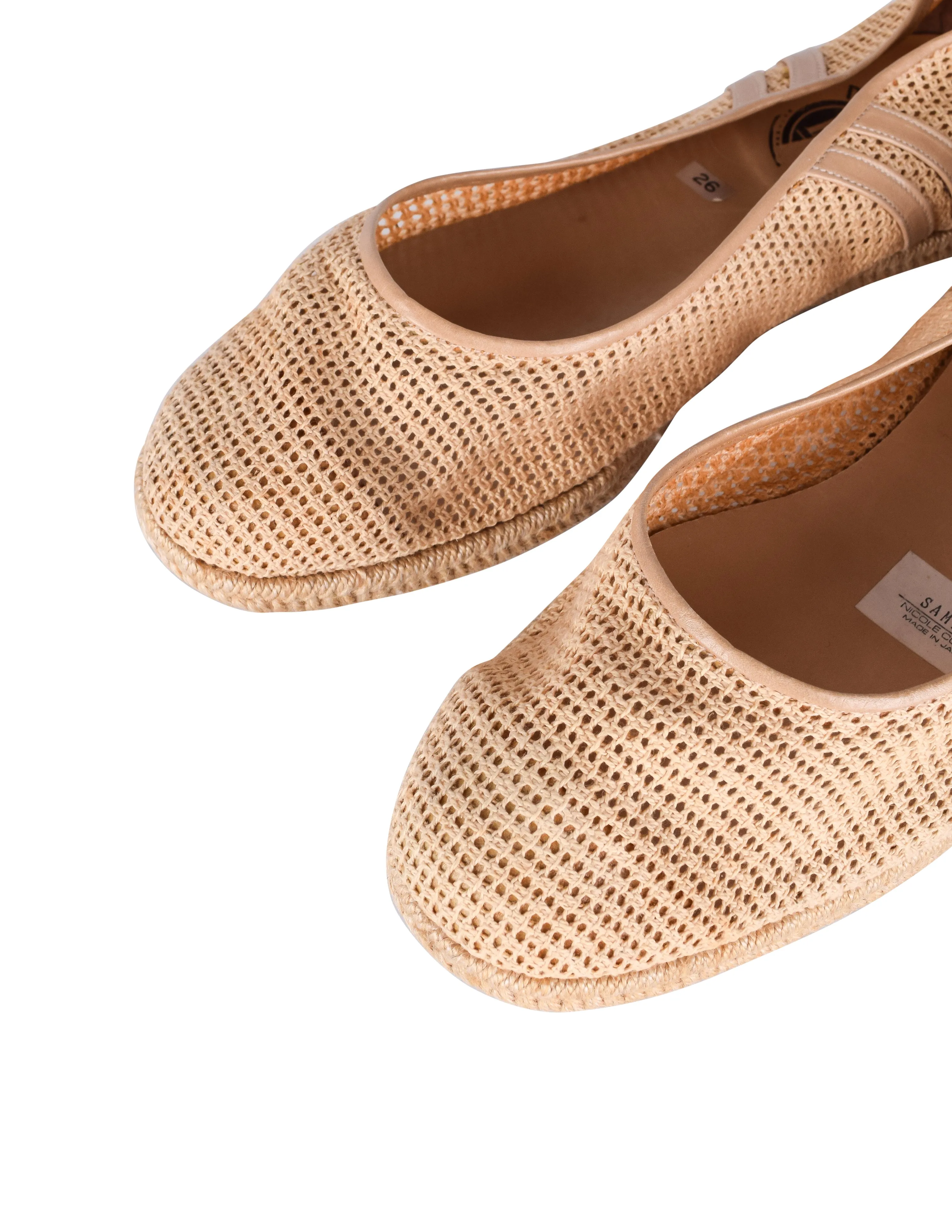 Matsuda Vintage Beige Mesh Net Flat Espladrille Shoes