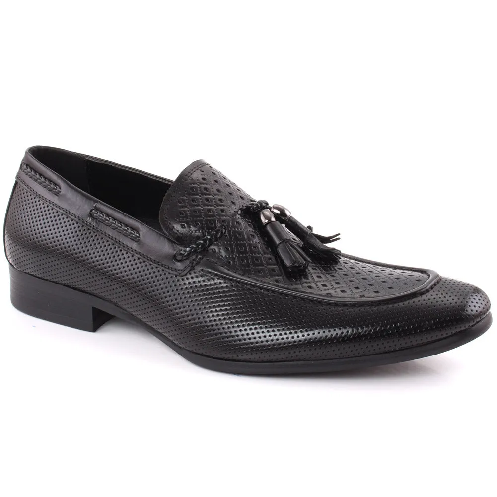 Men “GRAHAM” Moc Toe Designed Vamp Perforated Tassel Formal shoes