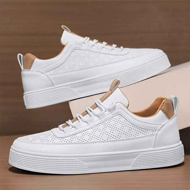 Men's Comfy Street Skateboard Shoes Non Slip Durable Lace Up Cushioned Shock Absorbing Casual Sneakers | 3511