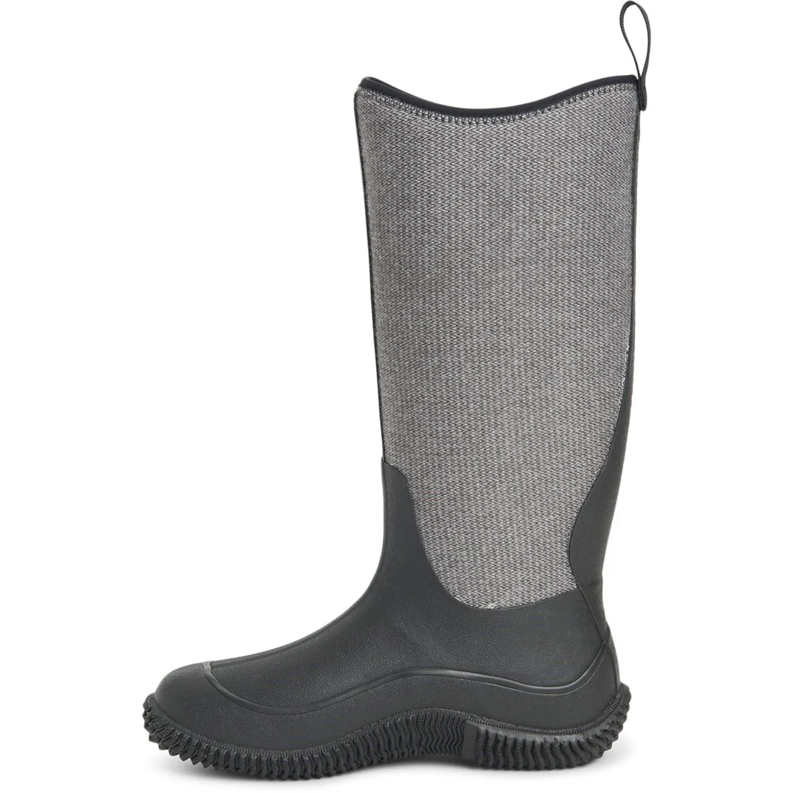 Muck Boots Hale Rubber Black W/ Fuzzy Herringbone Wellington Boots