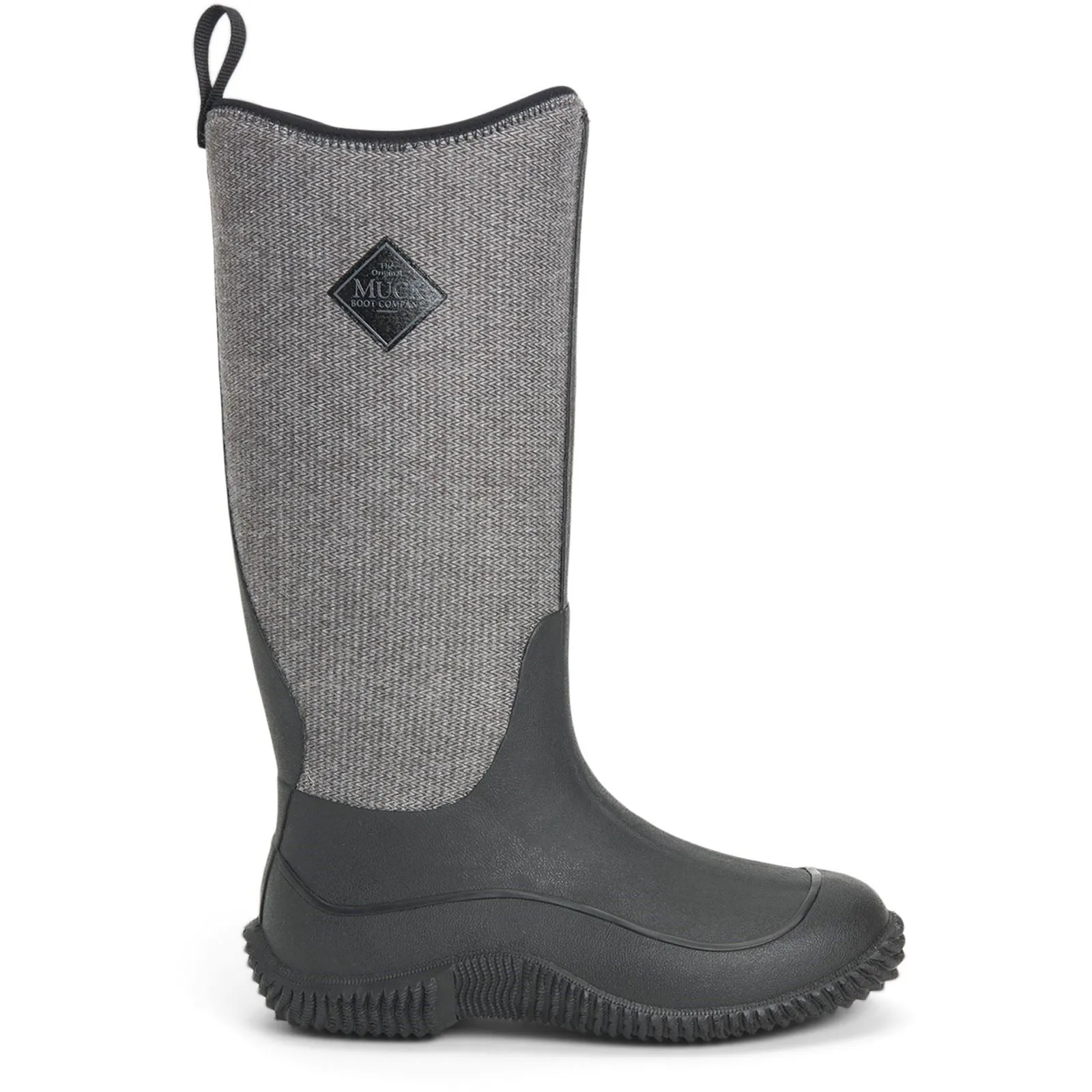 Muck Boots Hale Rubber Black W/ Fuzzy Herringbone Wellington Boots