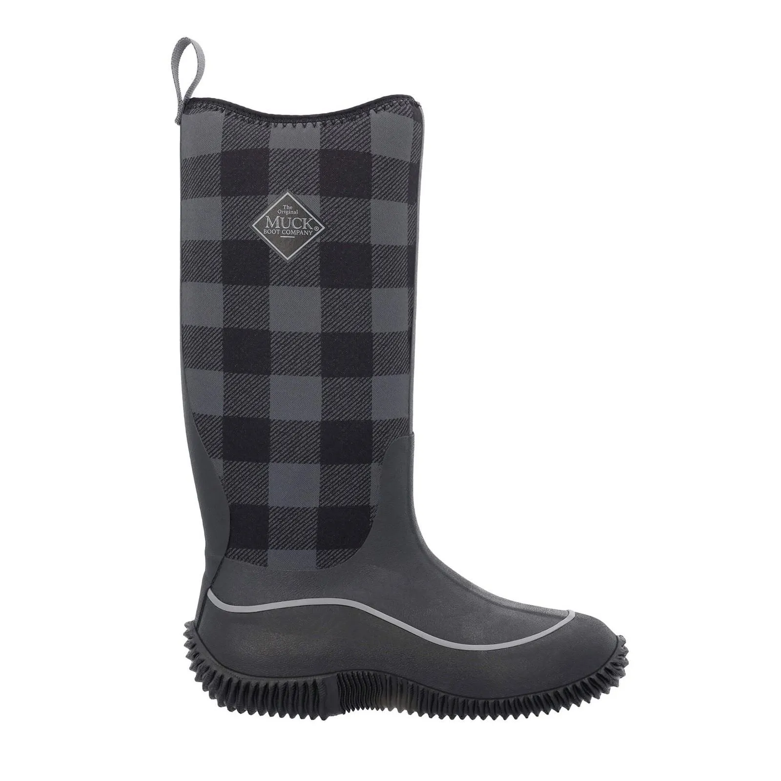 Muck Boots Hale Rubber Black/Grey Plaid Wellington Boots