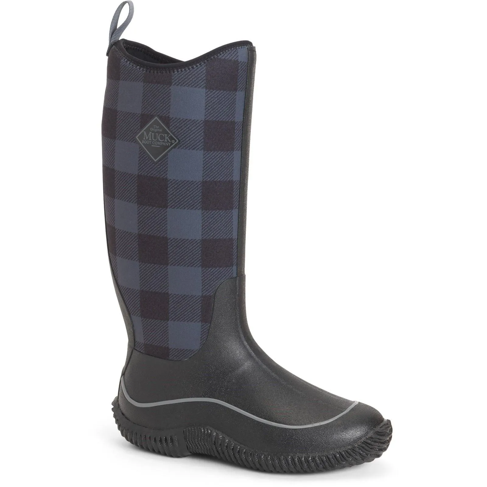 Muck Boots Hale Rubber Black/Grey Plaid Wellington Boots