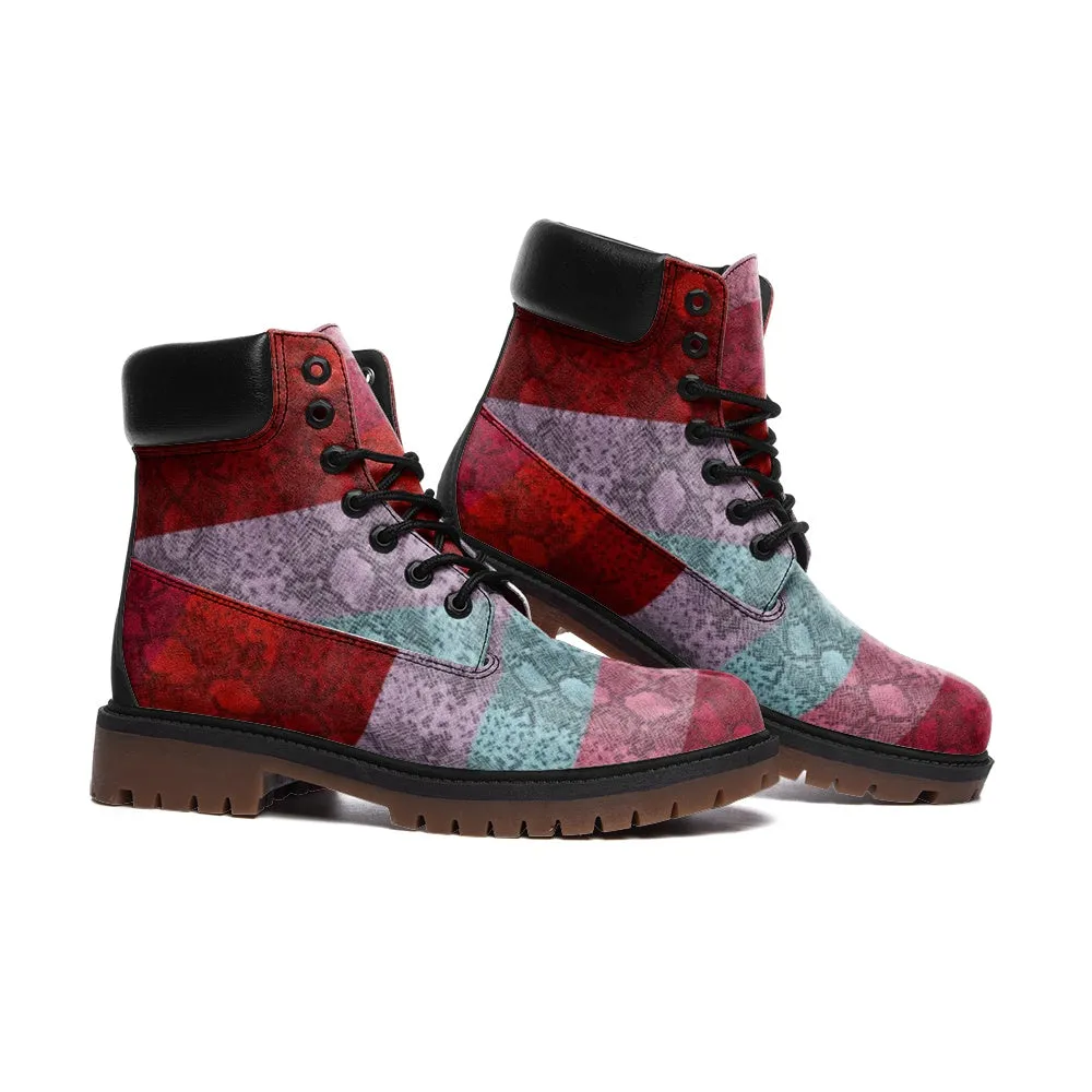 Multicolored Snakeskin Casual Leather Lightweight boots TB