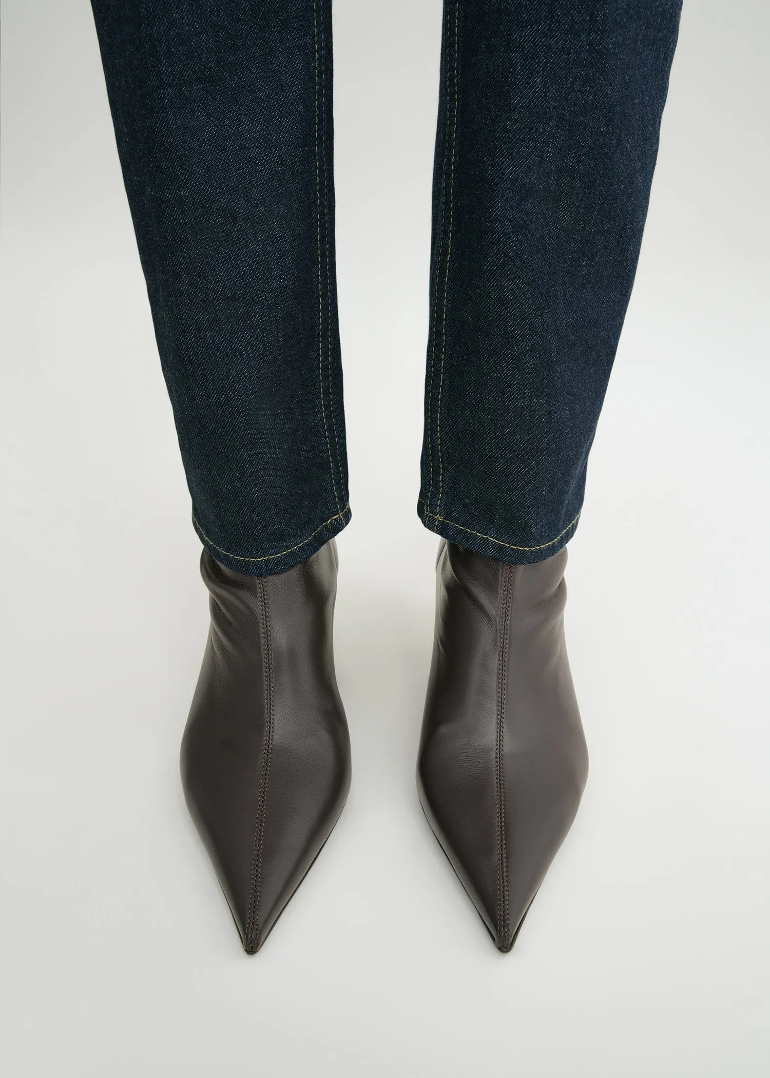 Nappa heeled sock boots bark