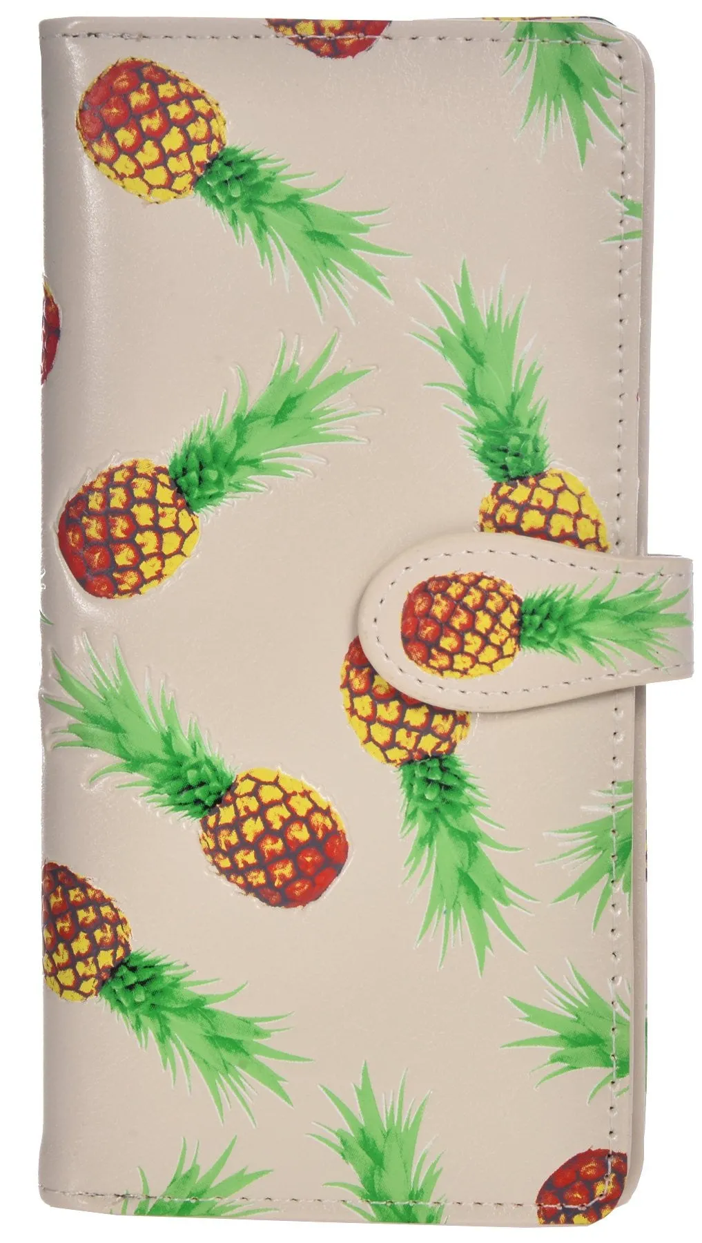 NEW SHAGWEAR SHAG WEAR PINEAPPLES Large Wallet Organizer Zip CREAM CREME