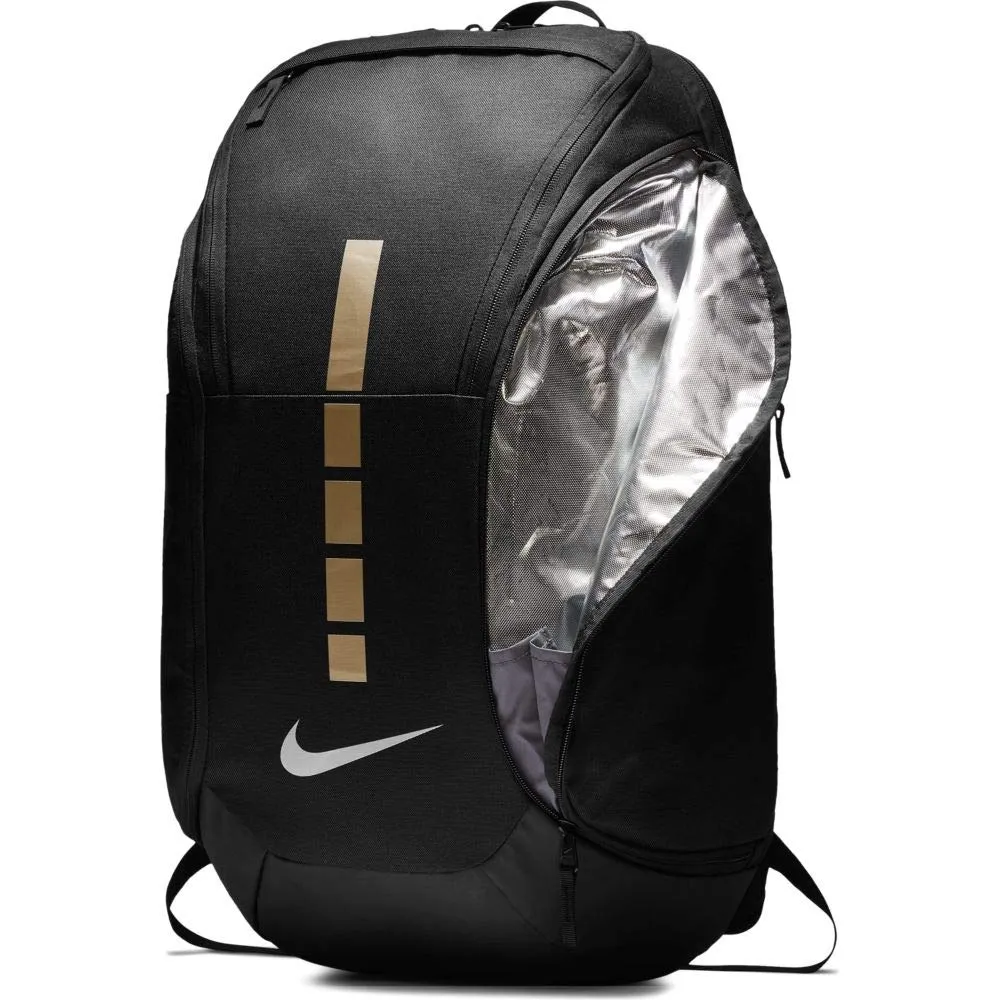 Nike Hoops Elite Pro Basketball Backpack,Black/Metallic Gold,One Size