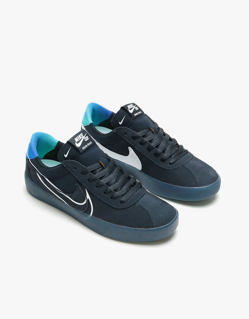 Nike SB Bruin React T Skate Shoes - Dark Obsidian/White-Hyper Jade