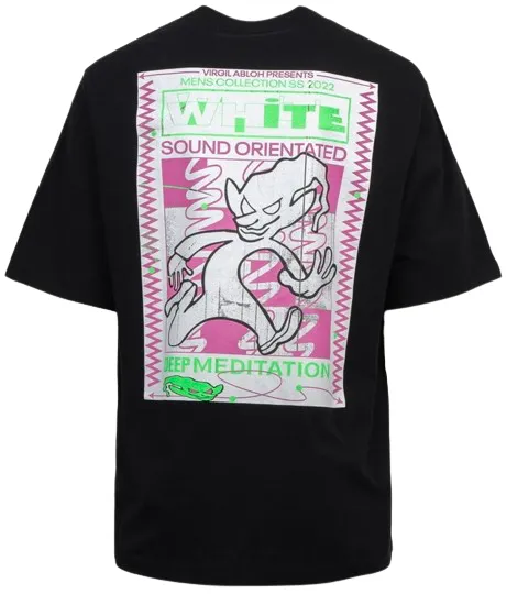 Off-White Rave Flyer Skate S/S T-Shirt Black Green