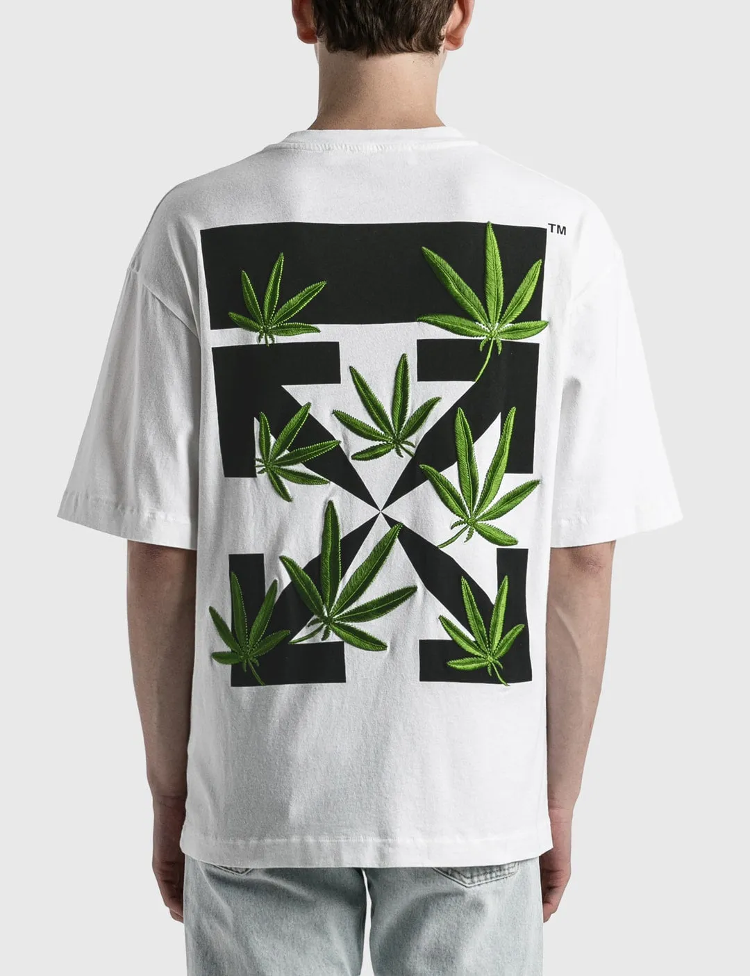 Off-White Weed Arrows Oversized Skate S/S T-Shirt White