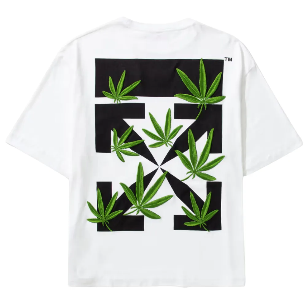 Off-White Weed Arrows Oversized Skate S/S T-Shirt White