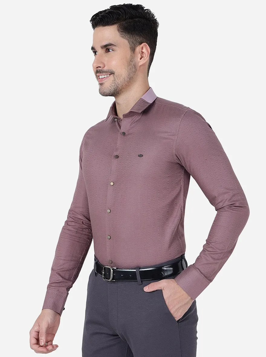 Onion Pink Solid Slim Fit Party Wear Shirt | JB Studio