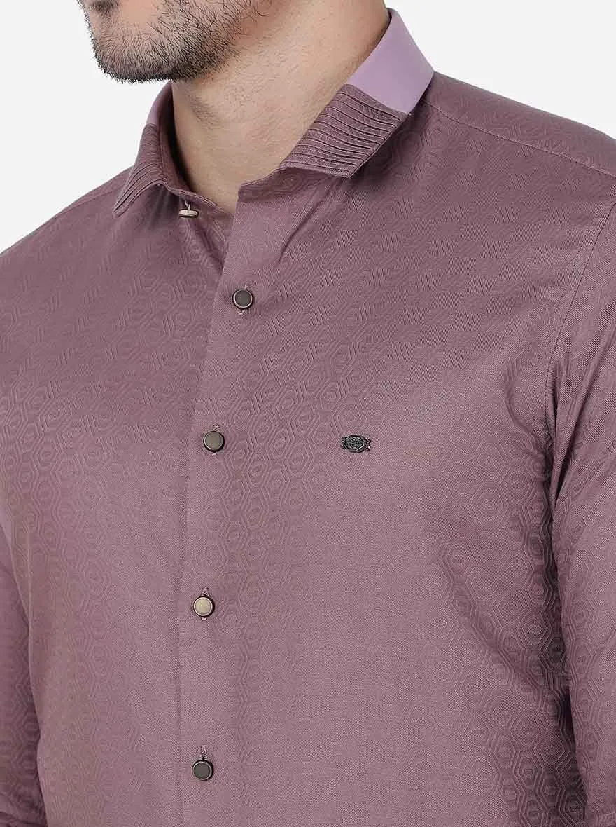 Onion Pink Solid Slim Fit Party Wear Shirt | JB Studio