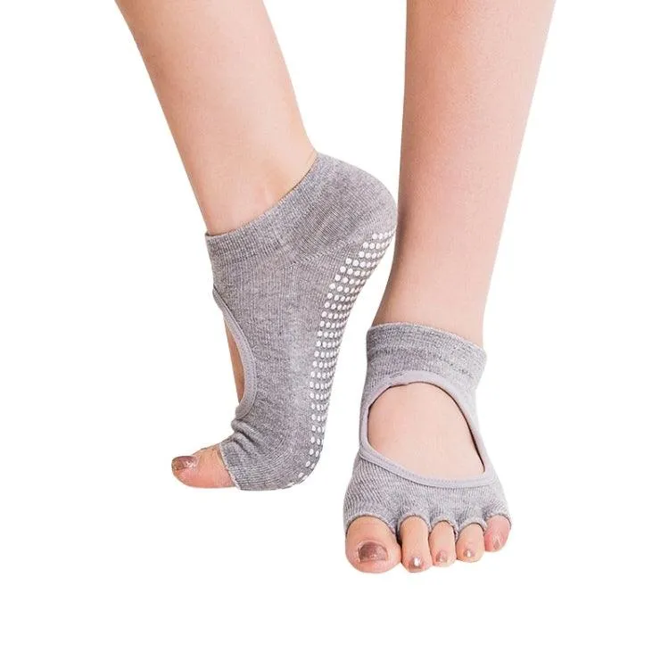 Open Toe Anti-Slip Yoga Socks for Women - Size 34-39 (EUR)