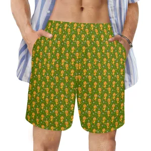 Orange Bird Men's Swim Trunks Swimsuit