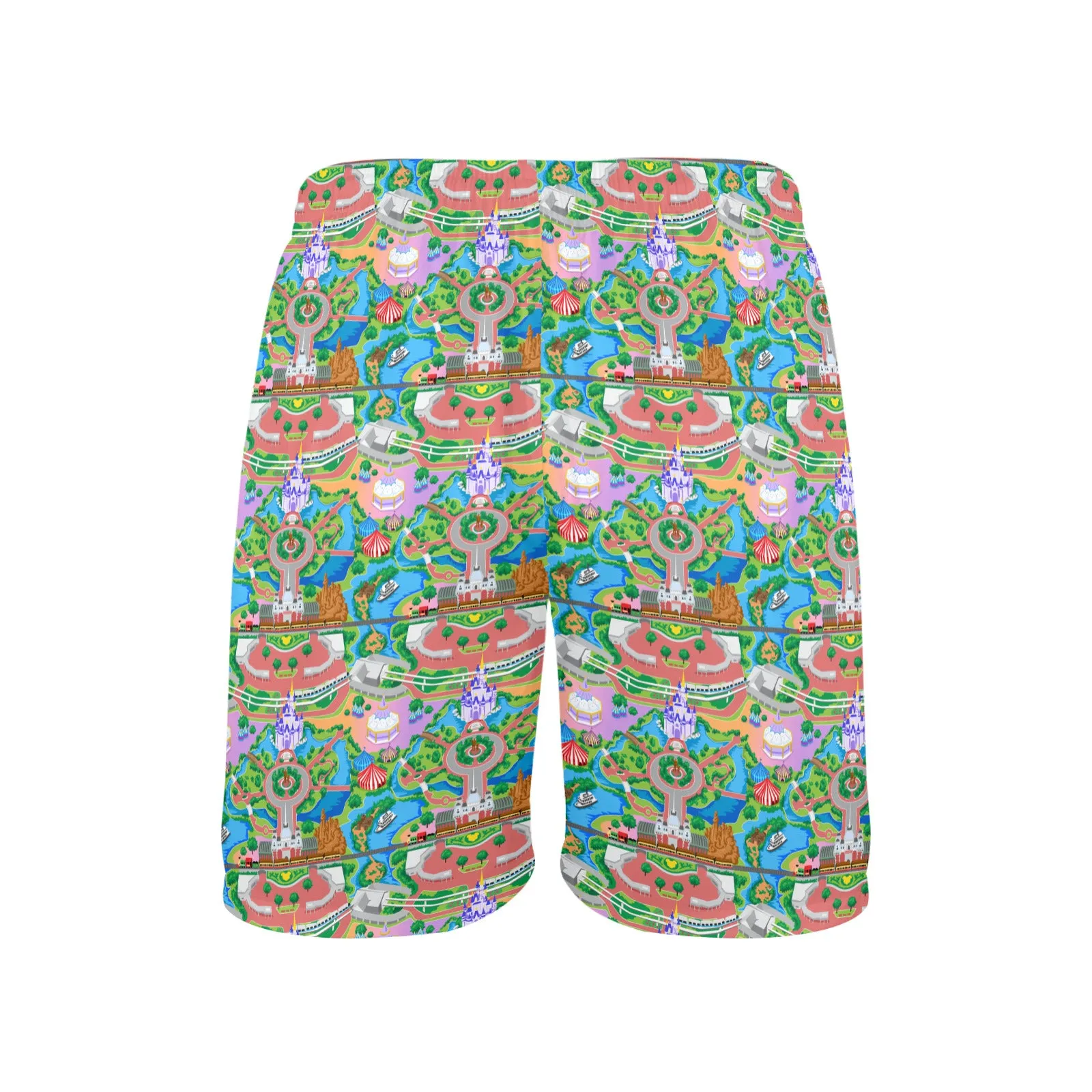 Park Map Men's Swim Trunks Swimsuit