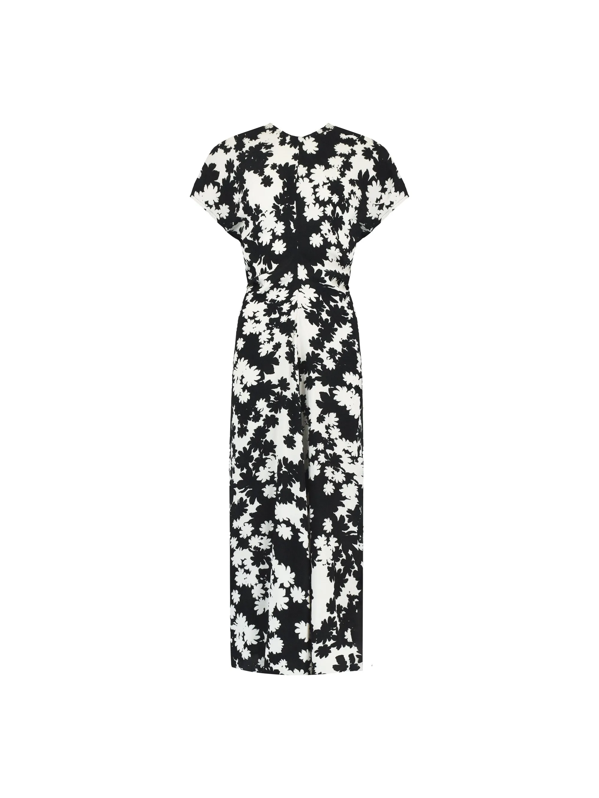 Petite Harper Mono Floral Print Flutter Sleeve Midaxi Dress