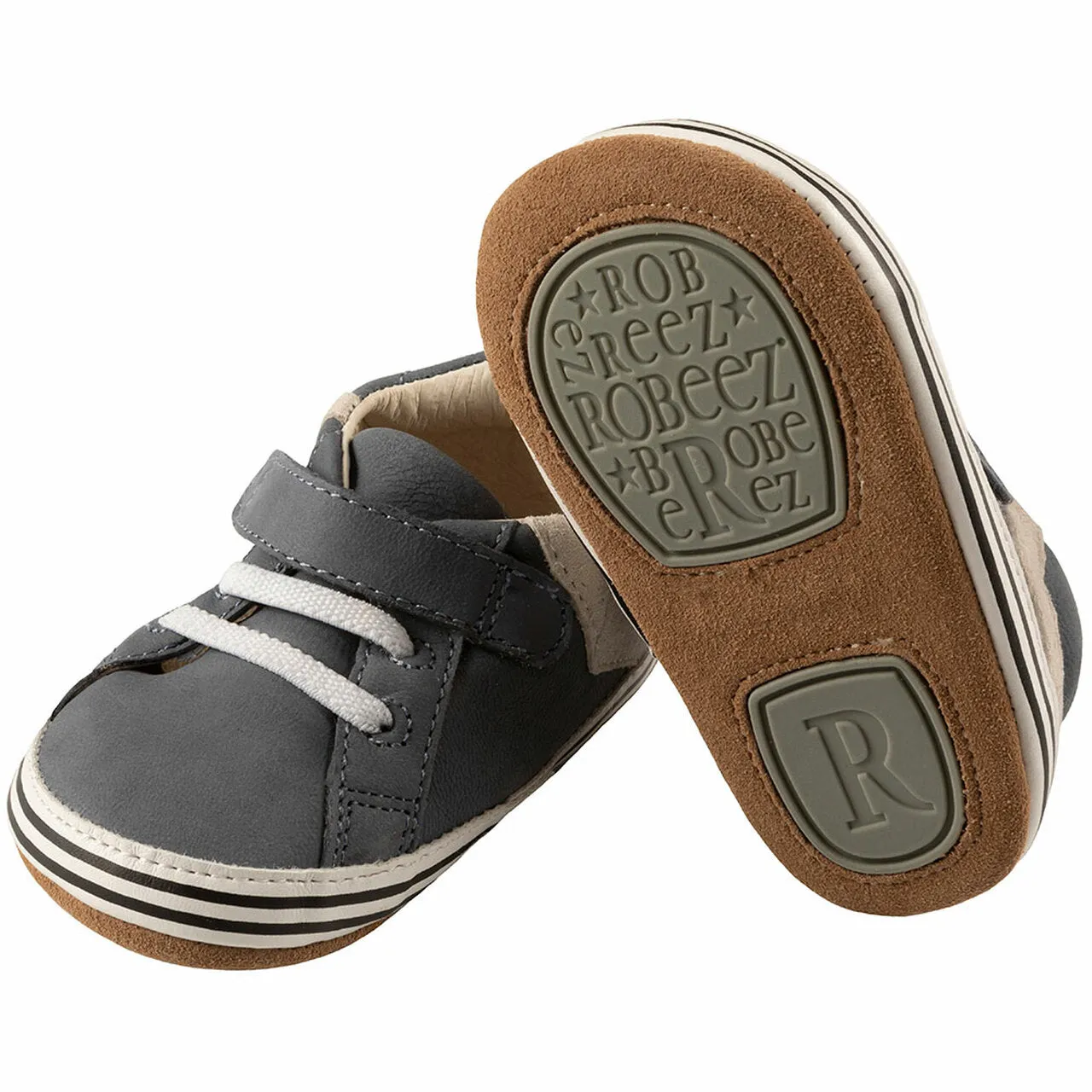 Robeez Grey Adam First Kicks Baby Shoe