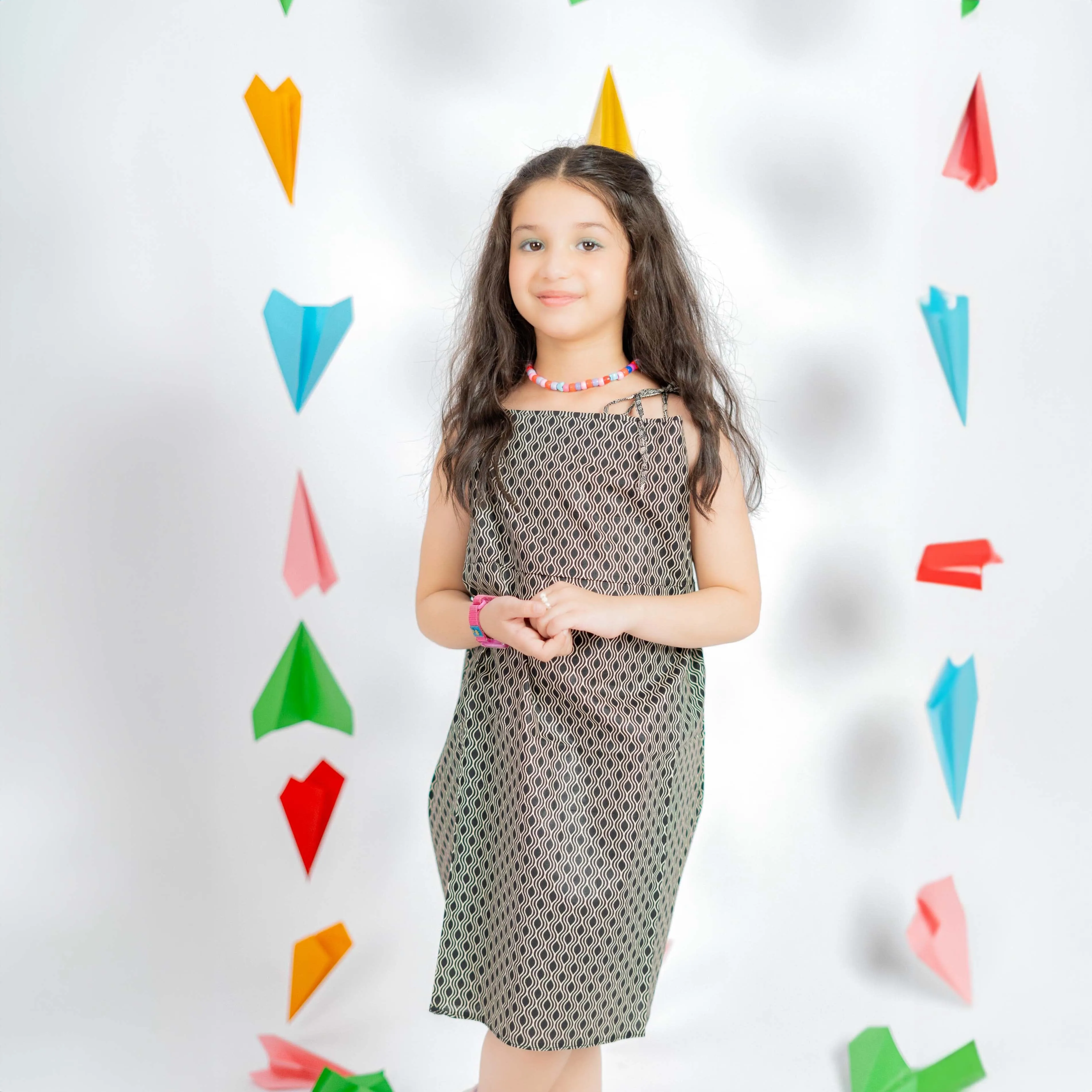 Safina Kid's Hasselt Strips Style Open Frock